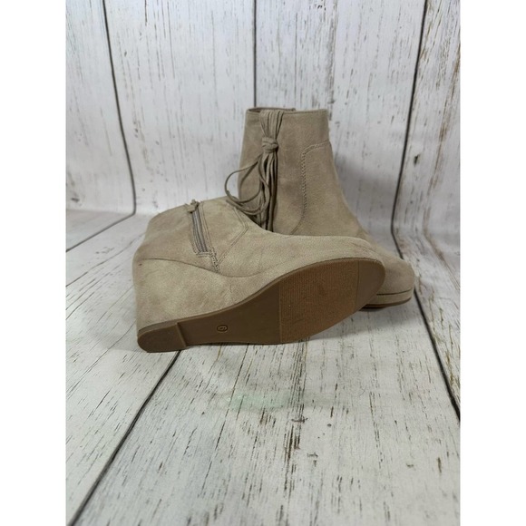Journee Collection JC women's Ella wedge ankle boots side zip stone size 6 - Picture 1 of 5